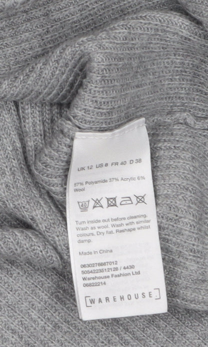 Womens UK Size 12 Warehouse Grey Pullover Jumper
