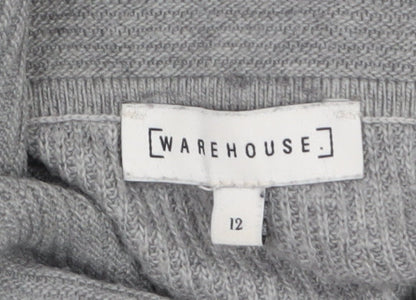Womens UK Size 12 Warehouse Grey Pullover Jumper