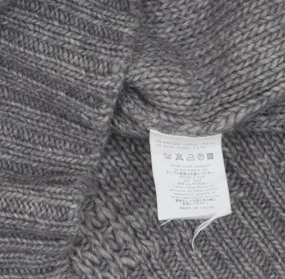 Le Mont St Michel Womens Grey Cable-Knit Acrylic Alpaca Jumper M