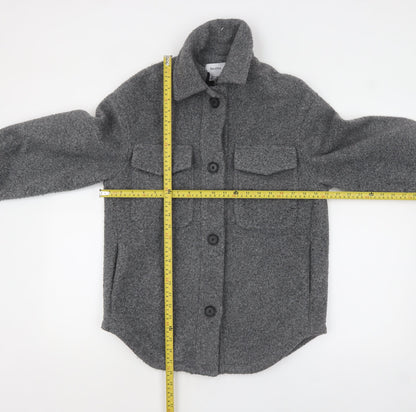 Womens UK Size XS Bershka Grey Basic Jacket