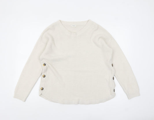 Womens UK Size 14 Fat Face Ivory Pullover Jumper