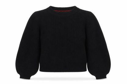 Boden Women's Black Chunky Knit Crew Neck Pullover Jumper Size L