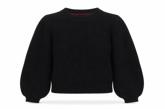 Boden Women's Black Chunky Knit Crew Neck Pullover Jumper Size L