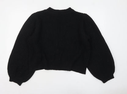 Boden Women's Black Chunky Knit Crew Neck Pullover Jumper Size L