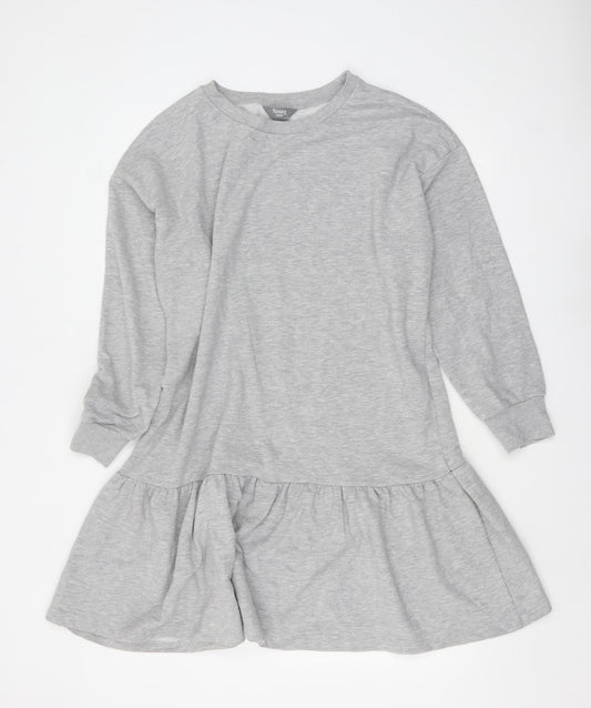Nutmeg Women Grey Size 16 Long Sleeve Swing Dress