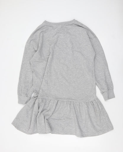 Nutmeg Women Grey Size 16 Long Sleeve Swing Dress