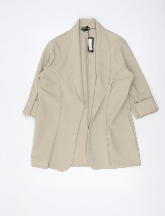 Womens UK Size 10 PRETTYLITTLETHING Regular Beige Blazer