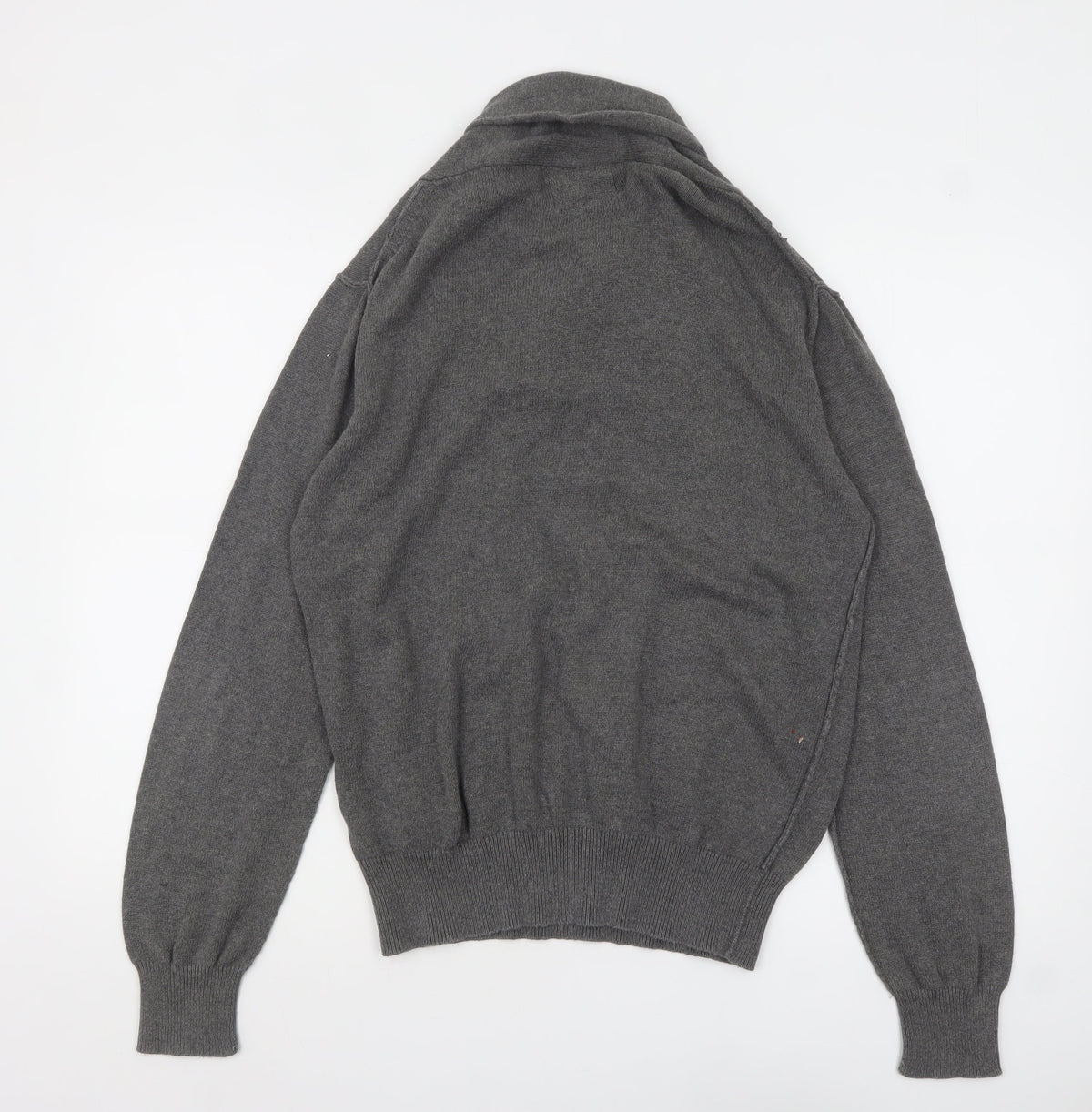 Crosshatch Men's Grey Roll Neck Cotton Pullover Jumper Size L