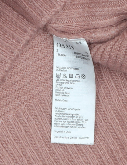 Womens UK Size S Oasis Pink Pullover Jumper