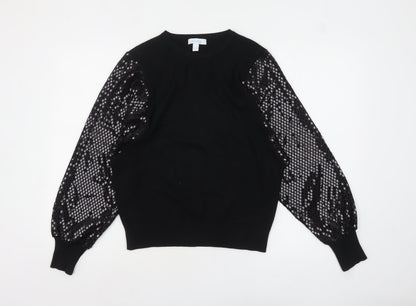 Womens UK Size S Blue Vanilla Black Pullover Jumper