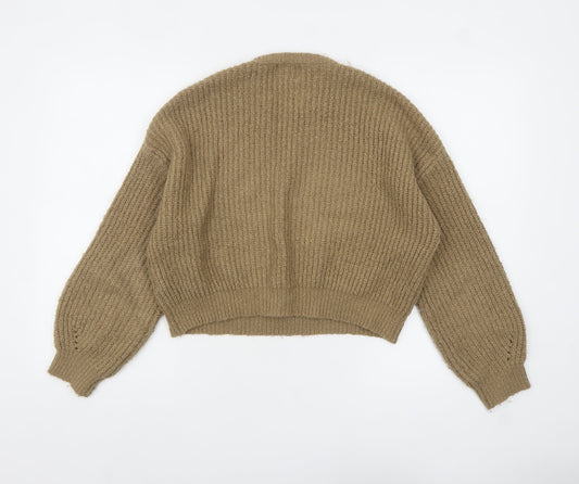 Womens UK Size XS Pull & Bear Beige Pullover Jumper