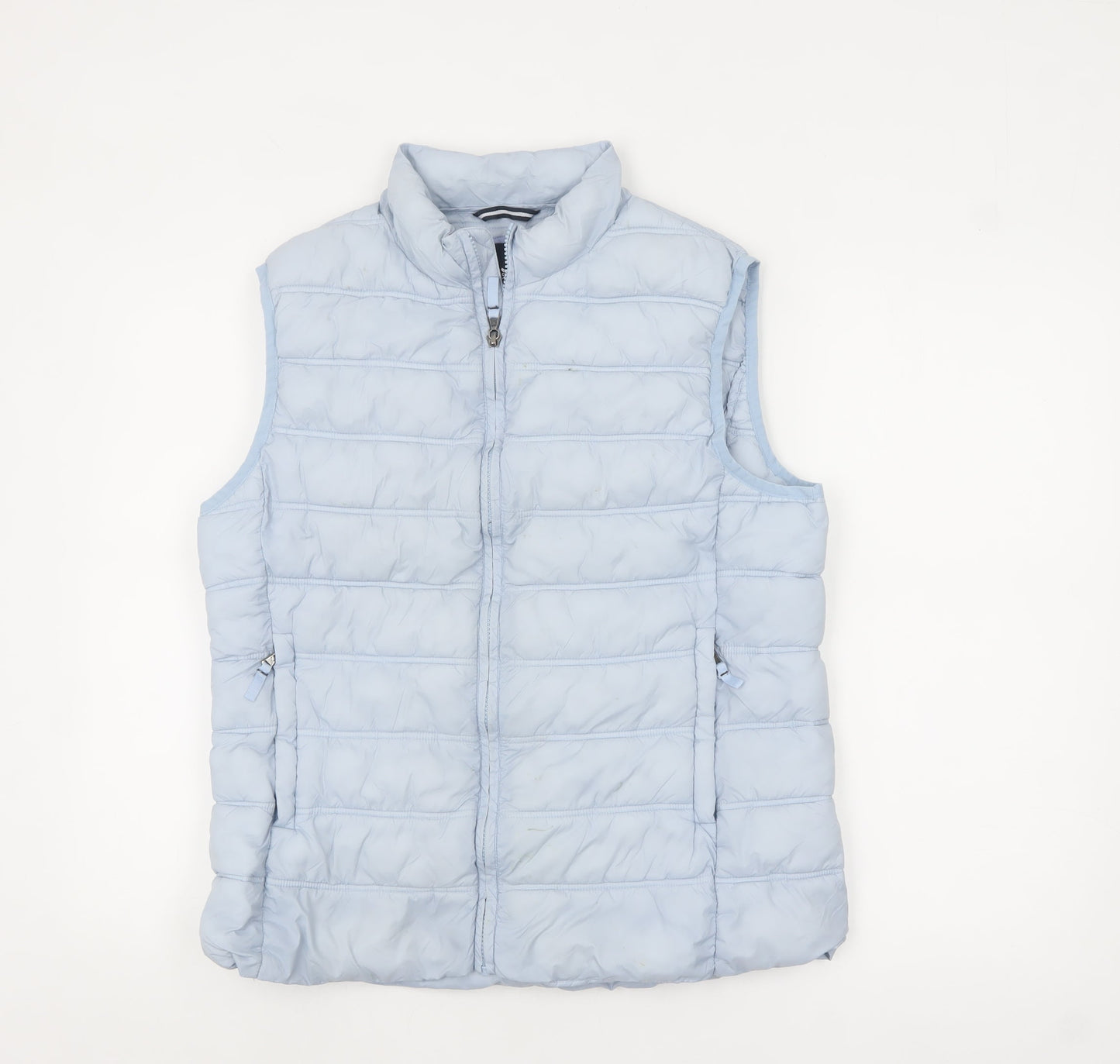 Crew Clothing Women’s Blue Puffer Waistcoat Size 14 Zip Lightweight Gilet