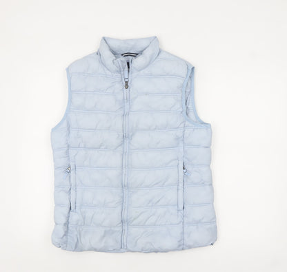 Crew Clothing Women’s Blue Puffer Waistcoat Size 14 Zip Lightweight Gilet