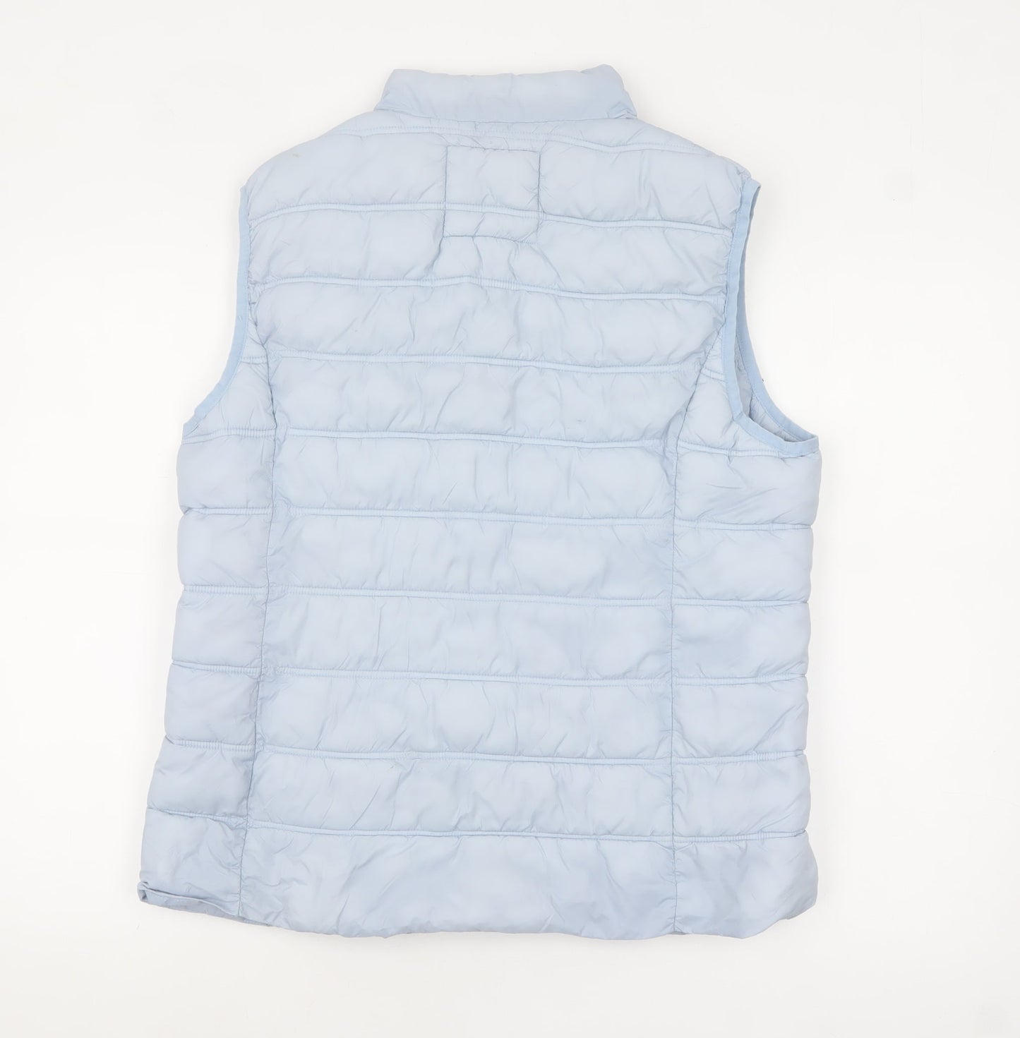 Crew Clothing Women’s Blue Puffer Waistcoat Size 14 Zip Lightweight Gilet