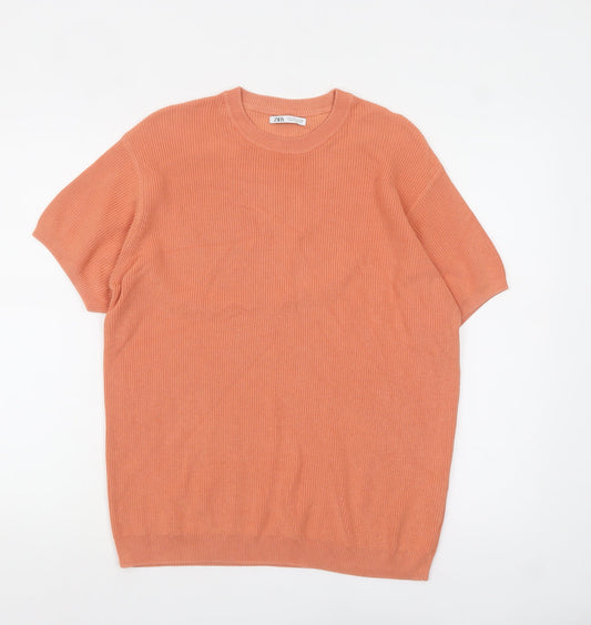Mens UK Size S Zara Orange  T-Shirt