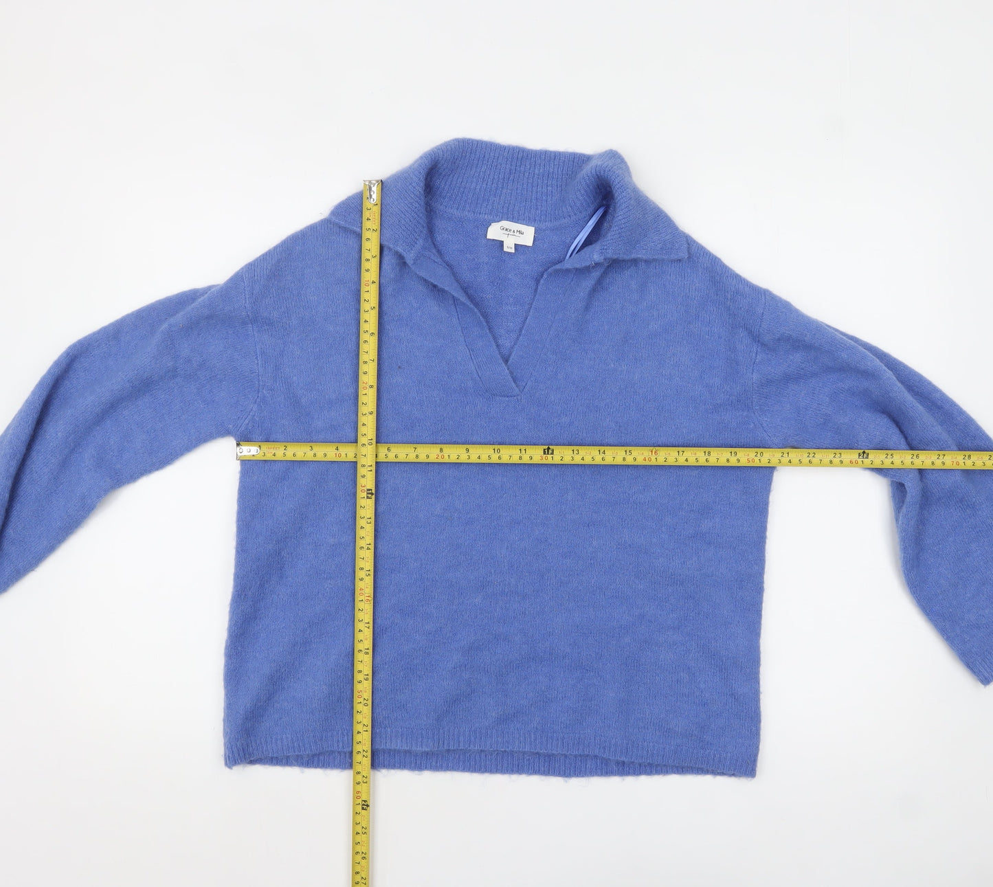 Womens UK Size S Grace & Mila Blue Pullover Jumper