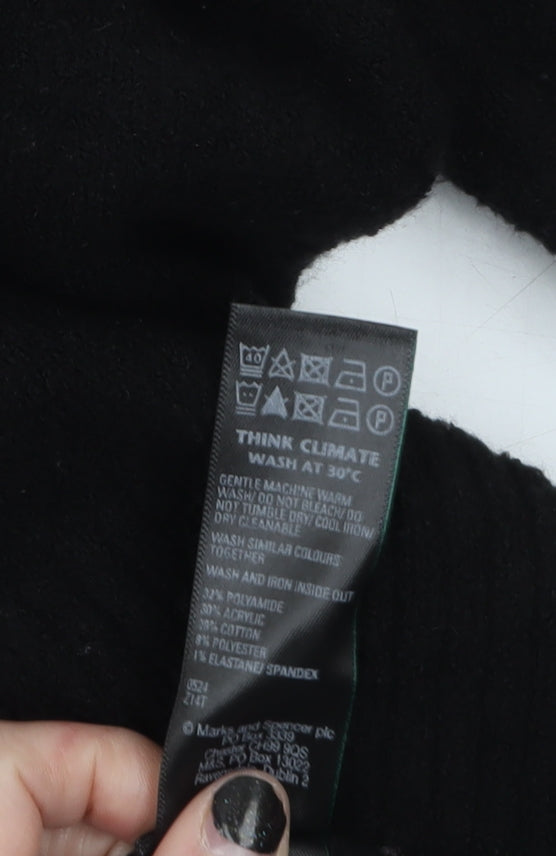 Mens UK Size XL Marks and Spencer Black Henley Jumper
