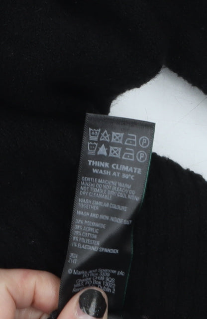 Mens UK Size XL Marks and Spencer Black Henley Jumper