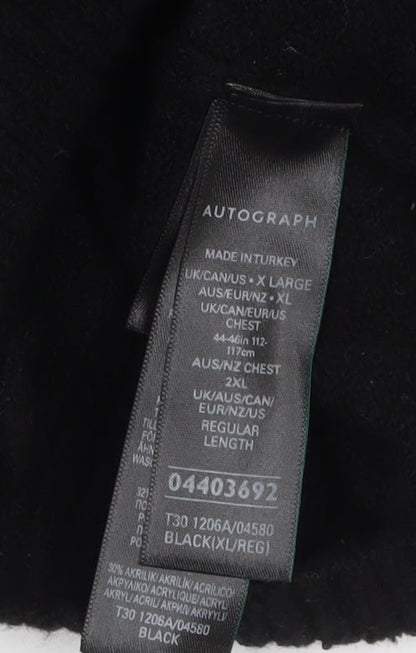 Mens UK Size XL Marks and Spencer Black Henley Jumper