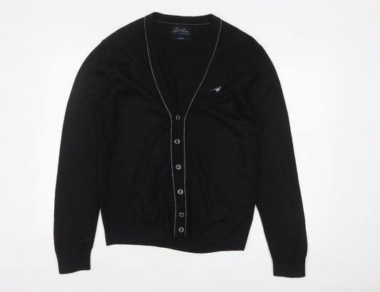 Mens UK Size S River Island Black Cardigan Jumper