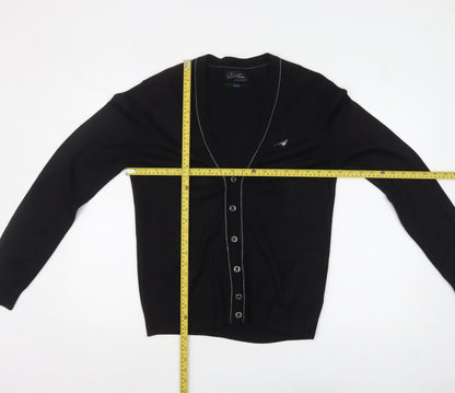 Mens UK Size S River Island Black Cardigan Jumper