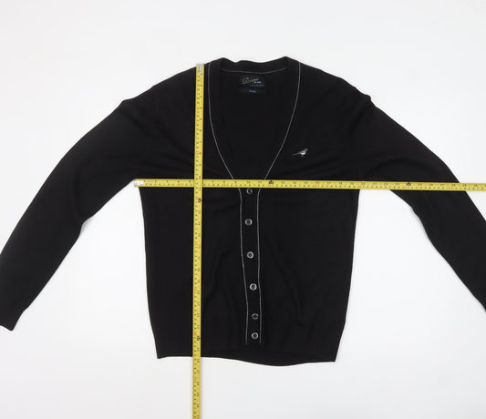 Mens UK Size S River Island Black Cardigan Jumper