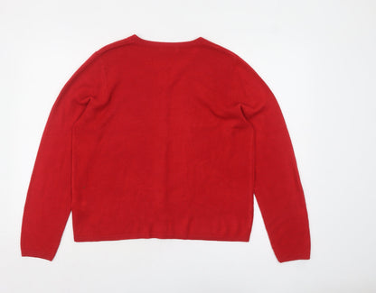Womens UK Size 14 Marks and Spencer Red Cardigan Jumper