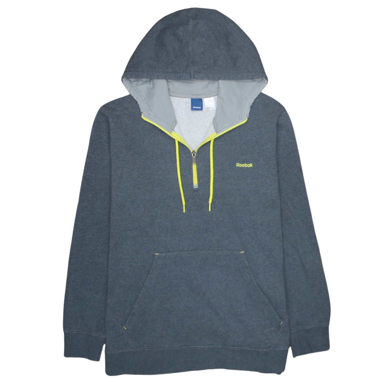 Mens UK Size 2XL Reebok Grey 1/2 Zip Hoodie