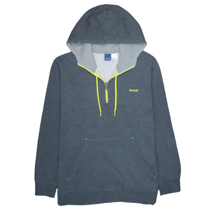Mens UK Size 2XL Reebok Grey 1/2 Zip Hoodie