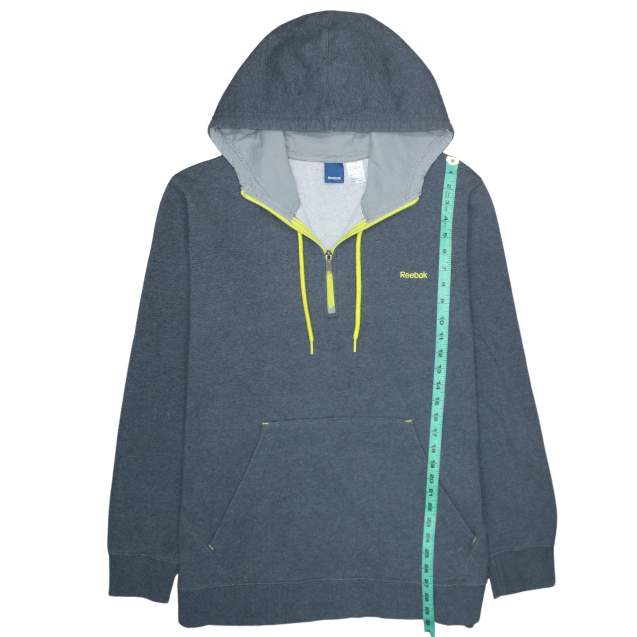 Mens UK Size 2XL Reebok Grey 1/2 Zip Hoodie