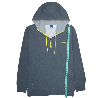 Mens UK Size 2XL Reebok Grey 1/2 Zip Hoodie