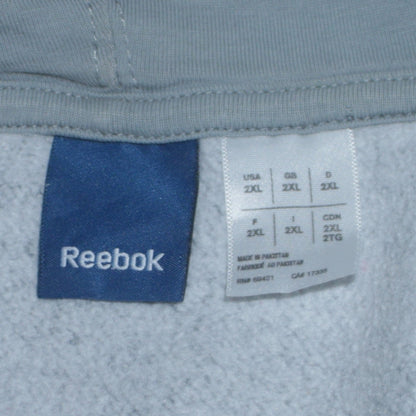 Mens UK Size 2XL Reebok Grey 1/2 Zip Hoodie