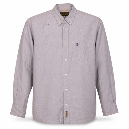 Timberland Men's Grey XL Long Sleeve Button-Up Cotton Shirt
