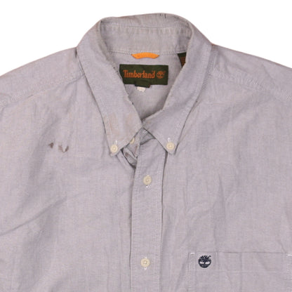 Timberland Men's Grey XL Long Sleeve Button-Up Cotton Shirt