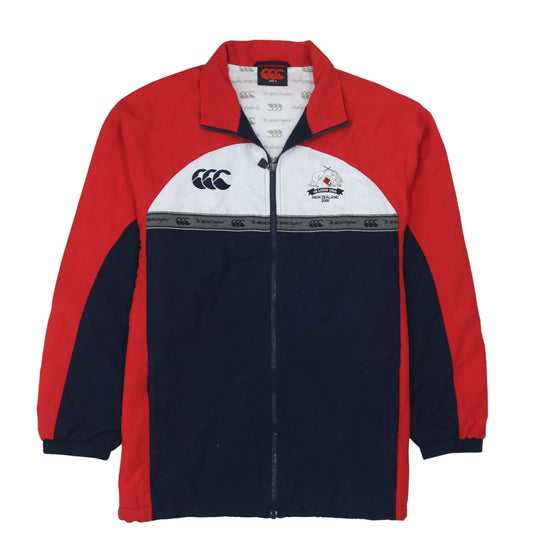 Canterbury Men's Red Navy Track Jacket Small Rugby Windbreaker