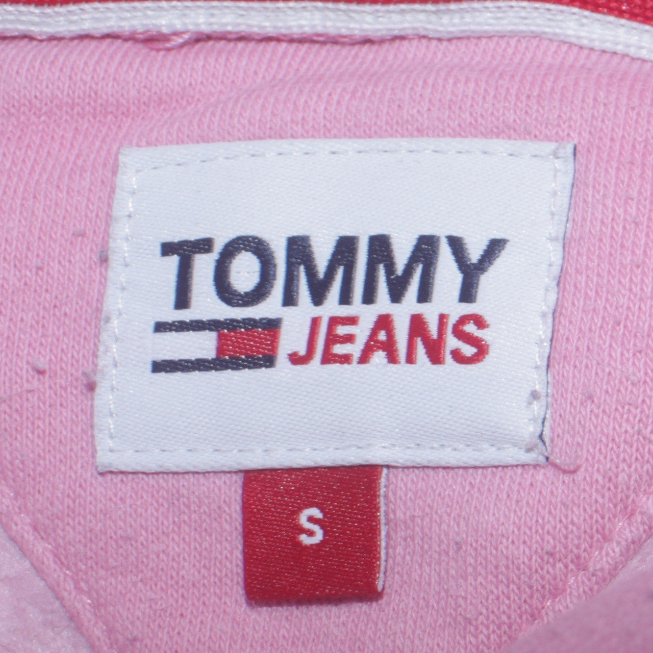 Womens UK Size S Tommy Jeans Pink Pullover Hoodie