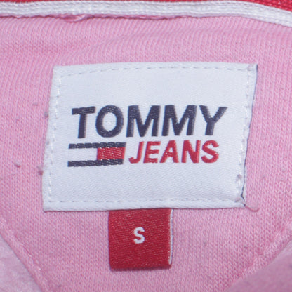 Womens UK Size S Tommy Jeans Pink Pullover Hoodie