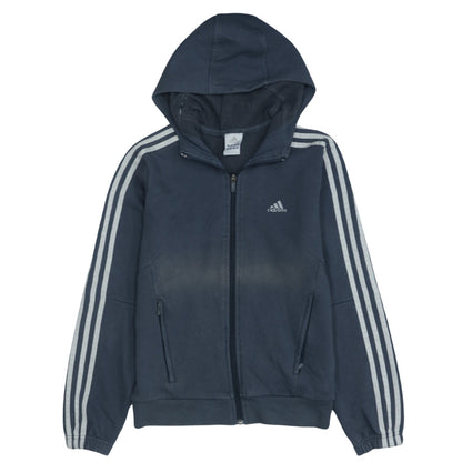 adidas Men’s Blue Track Jacket L Full Zip Hooded Sportswear