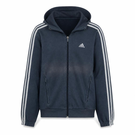 Front view of adidas Men’s Blue Track Jacket L Full Zip Hooded Sportswear
