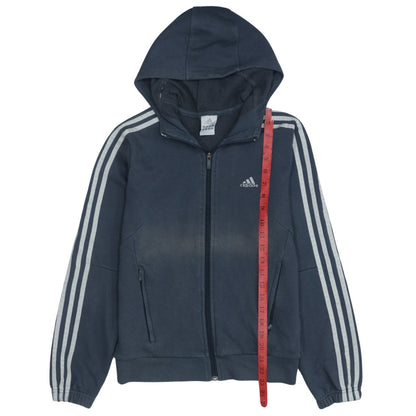 adidas Men’s Blue Track Jacket L Full Zip Hooded Sportswear