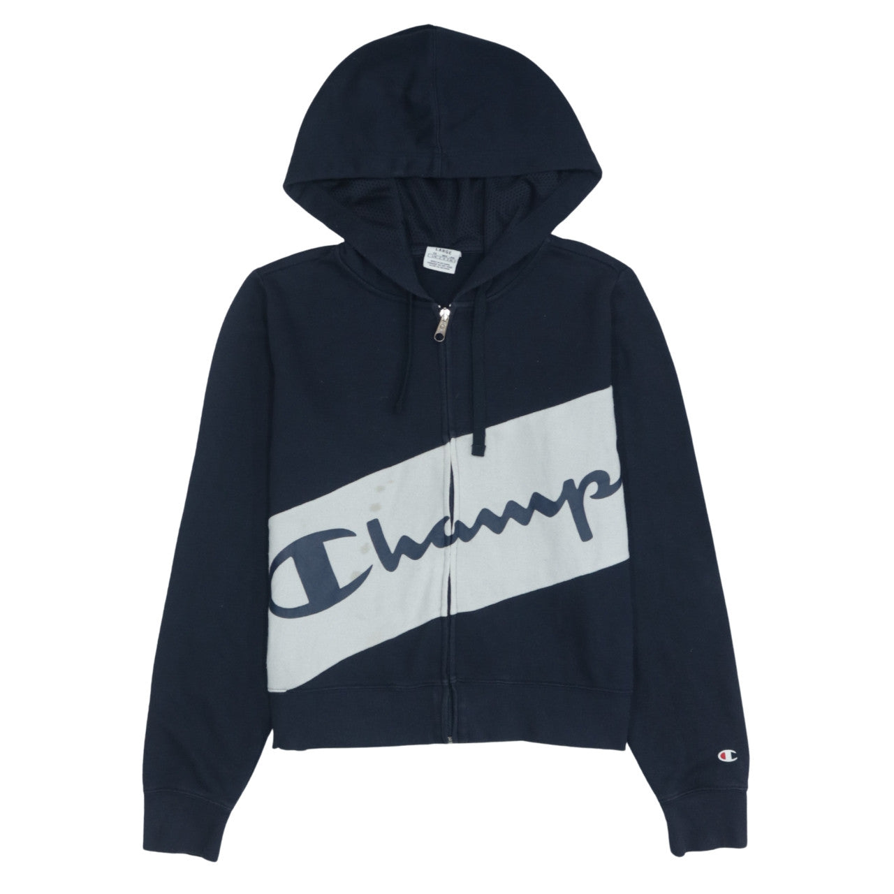 Mens UK Size L Champion Blue Full Zip Hoodie