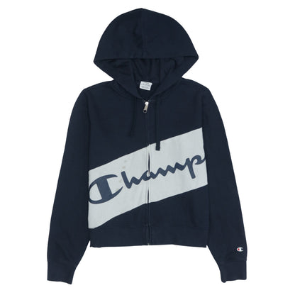 Mens UK Size L Champion Blue Full Zip Hoodie
