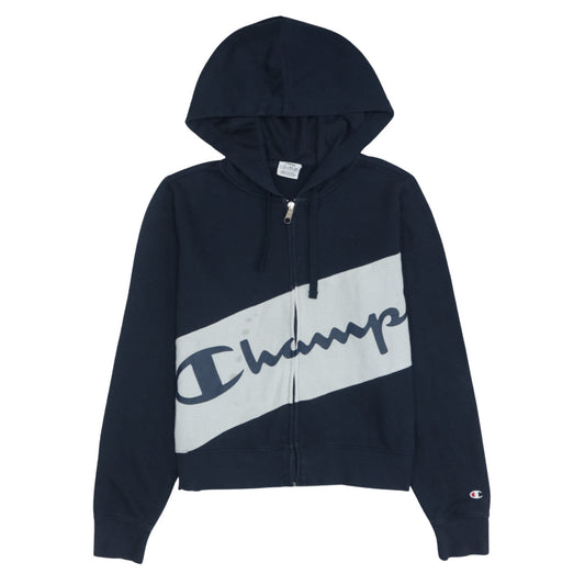 Mens UK Size L Champion Blue Full Zip Hoodie
