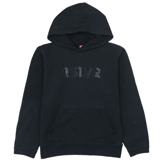 Quiksilver Boys Black Hoodie Pullover Fleece Graphic Print Size 14 Years
