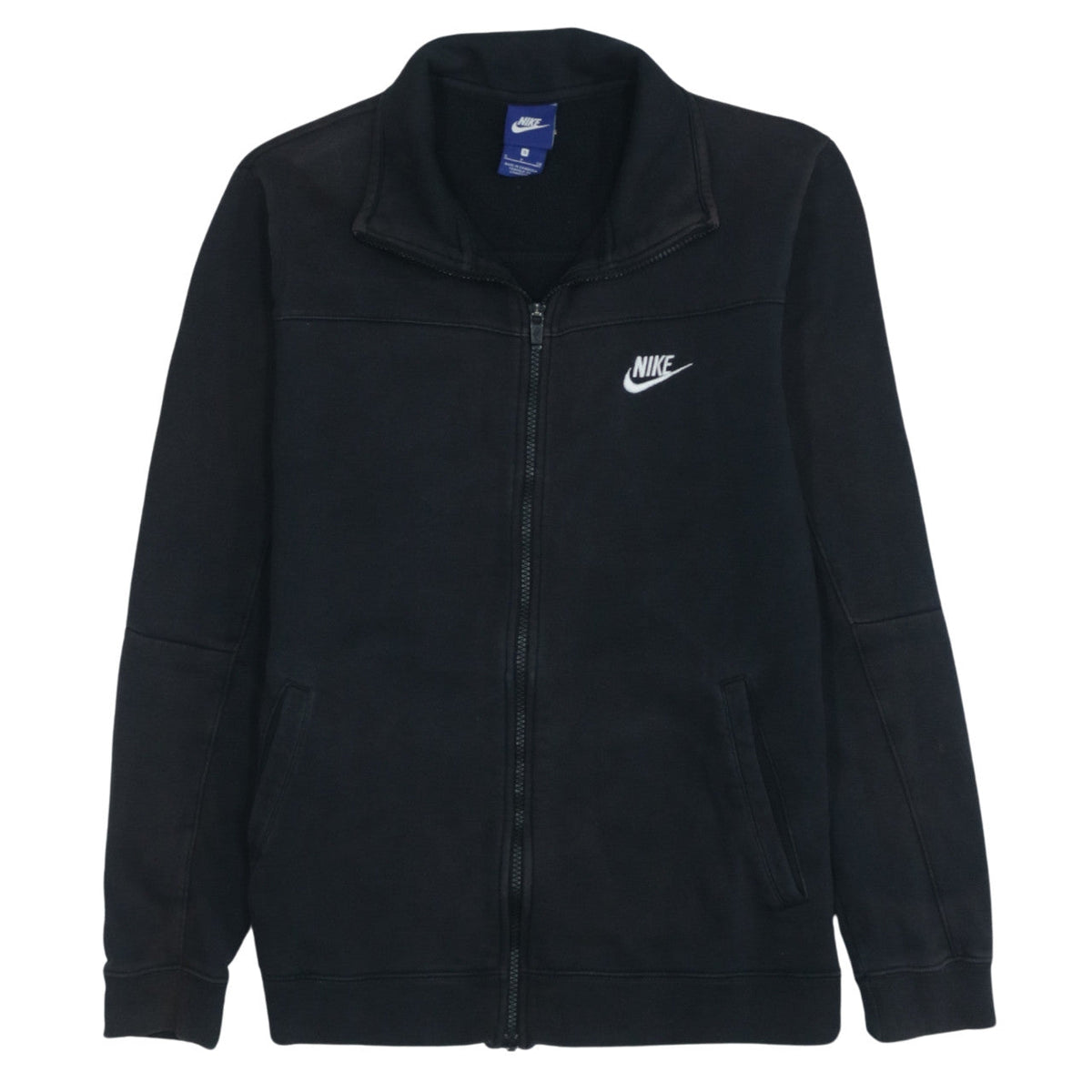 Nike Womens Black Full Zip Track Jacket Size S Cotton Blend