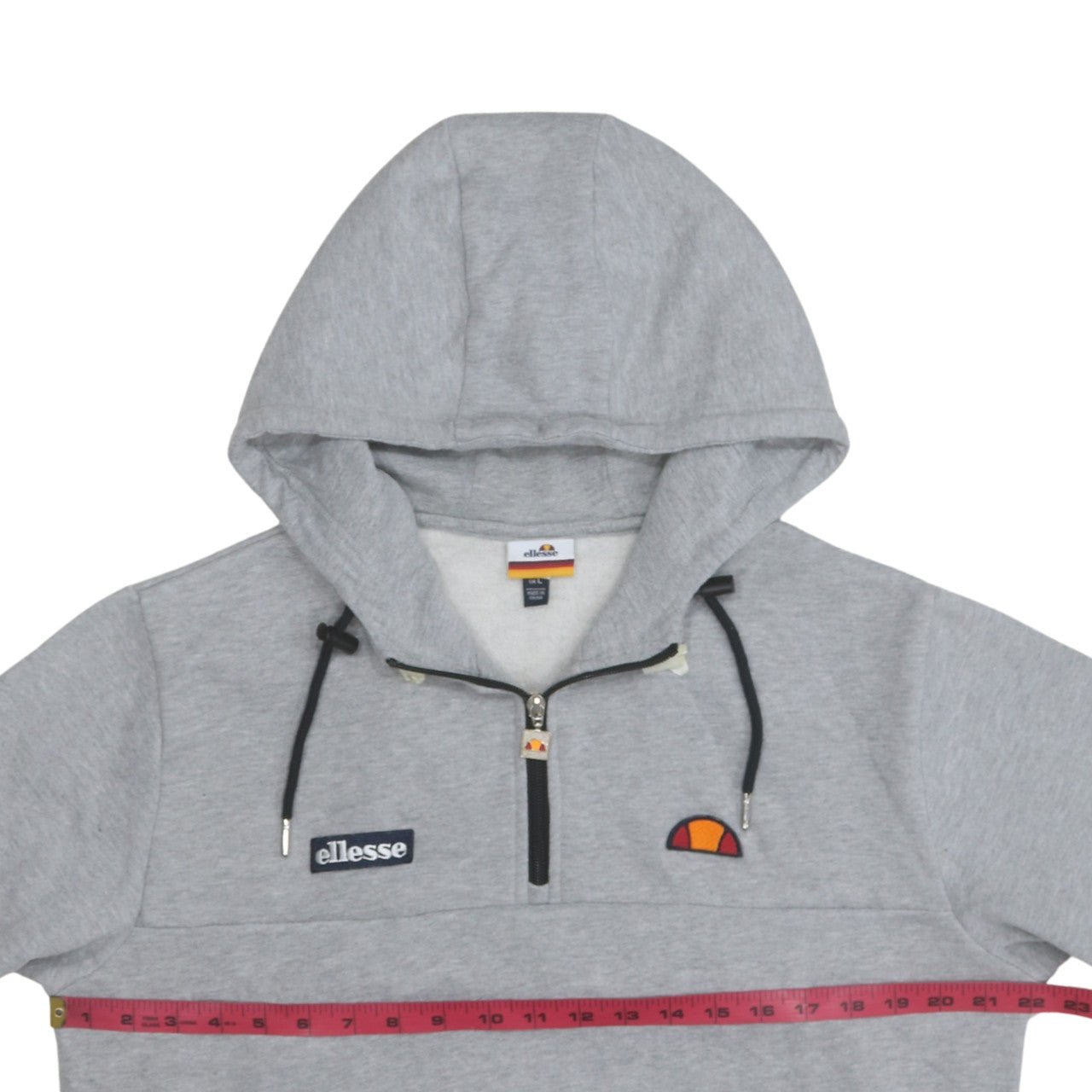 Mens UK Size L ellesse Grey 1/2 Zip Hoodie