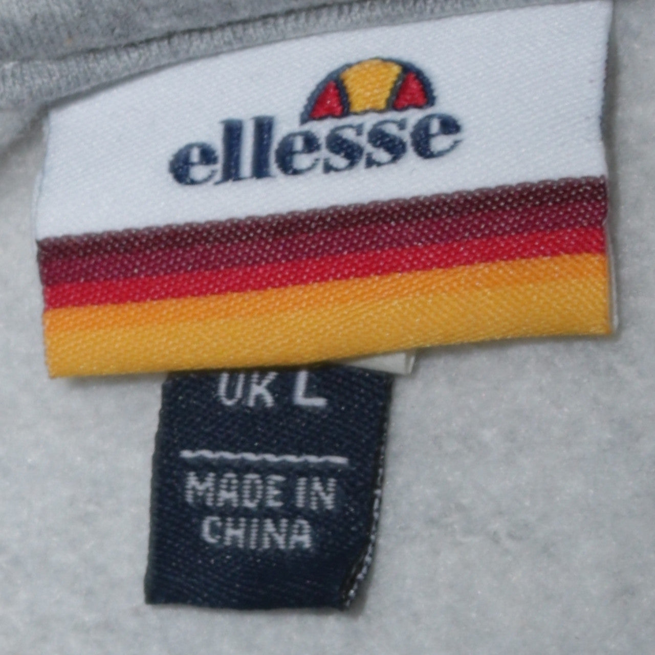 Mens UK Size L ellesse Grey 1/2 Zip Hoodie