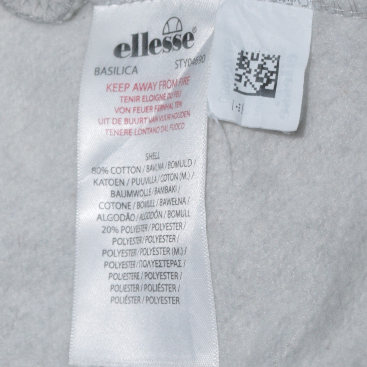 Mens UK Size L ellesse Grey 1/2 Zip Hoodie