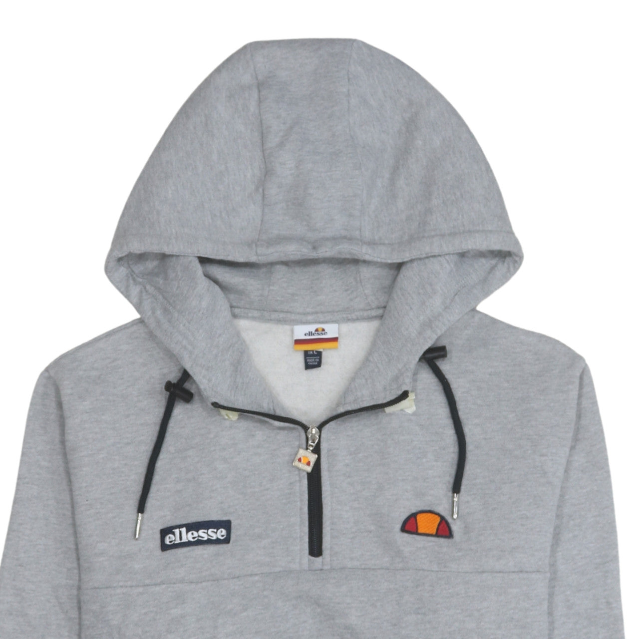Mens UK Size L ellesse Grey 1/2 Zip Hoodie
