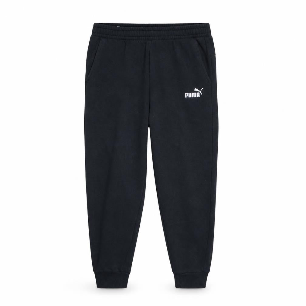 Front view of Puma Men's Black XL Jogger Sweatpants Tapered Fleece Athletic Trousers